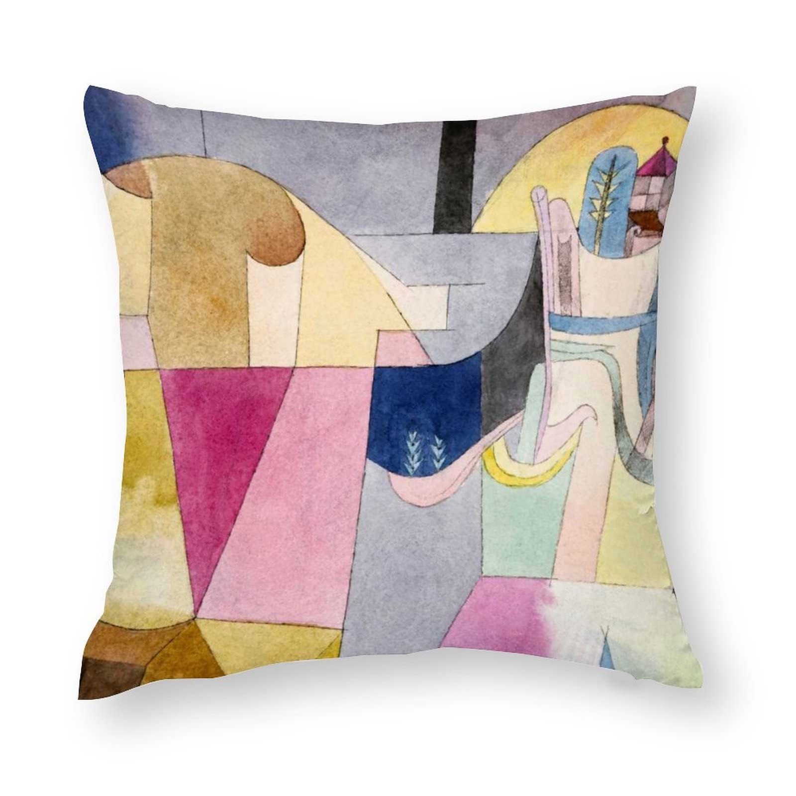 Amazon.co.jp: HOSTECCO Paul Klee 絵画クッションカバー 18x18